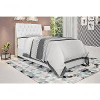 Cabeceira Box Solteiro 0,88 Isis Amarula Com Capitonê Branco - Framar Móveis - 1