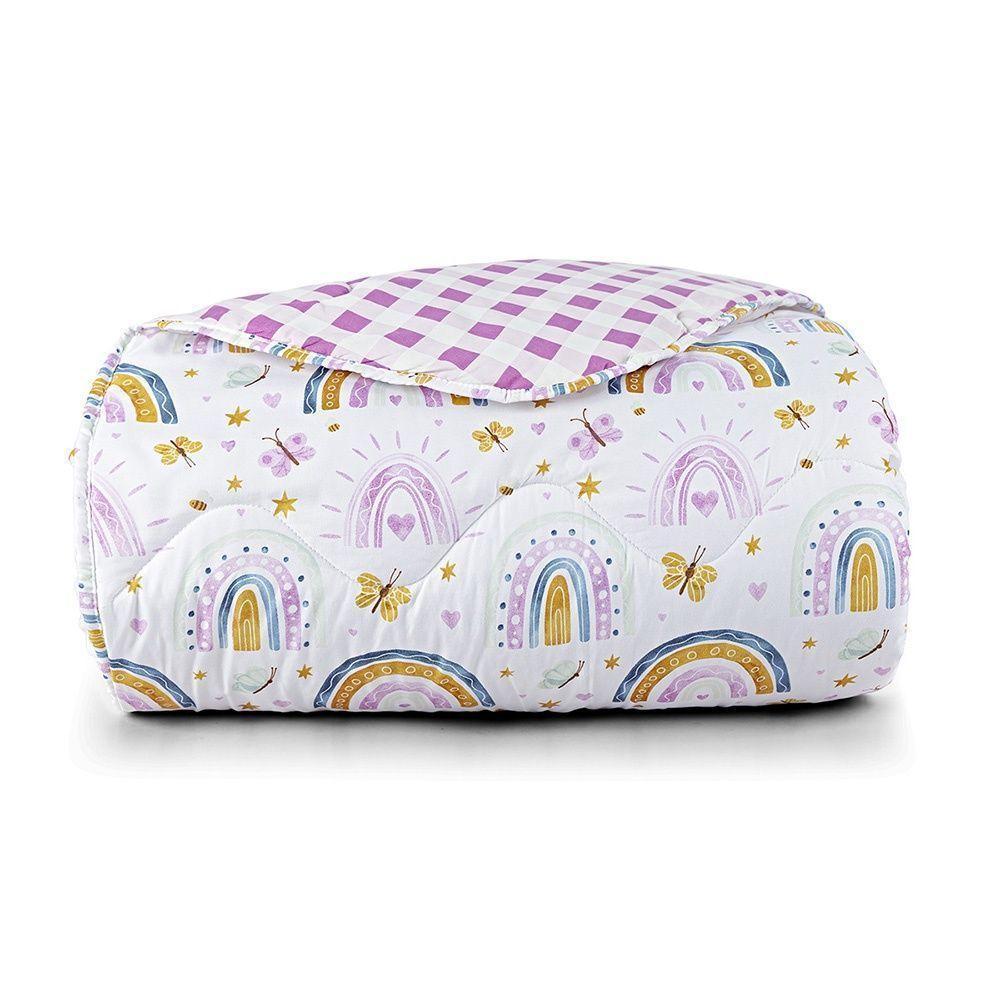 Edredom + Jogo De Cama Tutti Kids 200 Fios Solteiro 04 Peça 100% Poliéster - Rainbow - 2