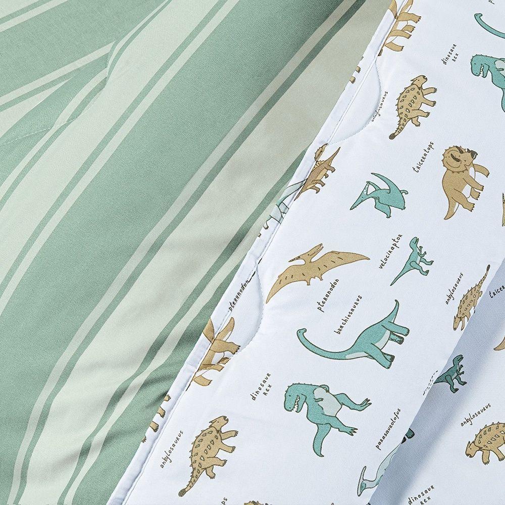 Edredom + Jogo De Cama Tutti Kids 200 Fios Solteiro 03 Peça 100% Poliéster - Dino World - 4