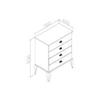 Cômoda Solteiro Cl 4009 C- 4 Gavetas Rustico - Movelbento - 2