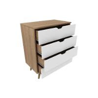 Cômoda Solteiro Cm-8026 C- 4 Gavetas Amêndoa - Tecno Mobili - 6