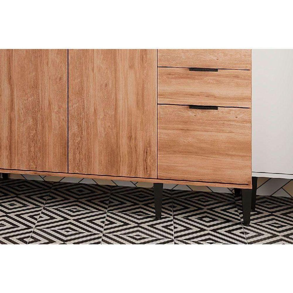 Kit De Cozinha Completa 5 Peças Alpha (1aéreo+2balcões+1paneleiro+1ilha) C5p133 Freijo-branco - Carraro - 6