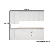Kit Cozinha Modulada 5 Peças Bella (2aéreos+2balcões+1paneleiro) C5p121 Branco - Carraro - 2