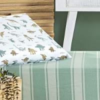 Kit Cobre Leito + Jogo De Cama Tutti Kids 200 Fios Solteiro 04 Peças 100% Poliéster - Dino World - 7