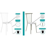 Kit 6 Cadeiras Sala Jantar 154 Aço 6 Uni Prata-courano Branco - Carraro - 5