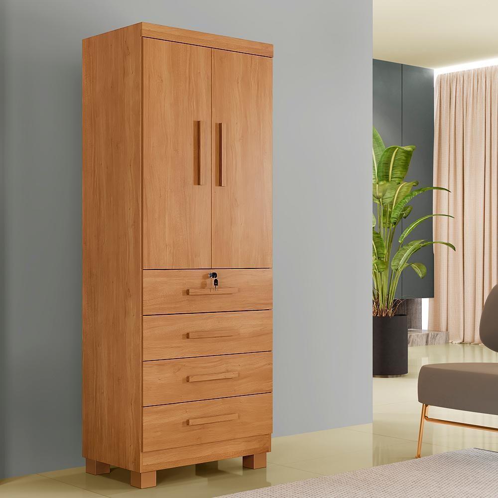 Armário Multiuso New Aurora 2 Portas 4 Gavetas Cinamomo - 1