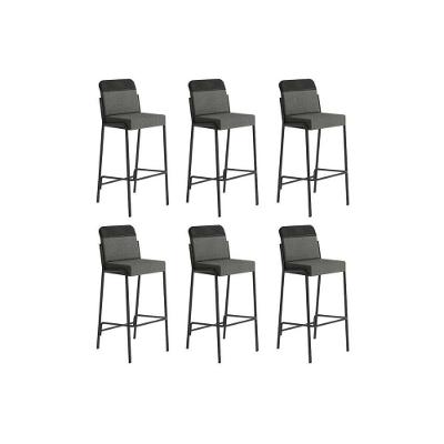 Kit 6 Banquetas Sala Jantar Duo 1753 6 Un Preto-linho Grafite-courano Preto - Carraro