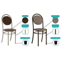 Kit 4 Cadeiras Sala Jantar 190 Aço 4 Uni Prata-courano Preto - Carraro - 7