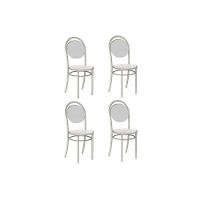 Kit 4 Cadeiras Sala Jantar 190 Aço 4 Uni Prata-courano Branco - Carraro - 1