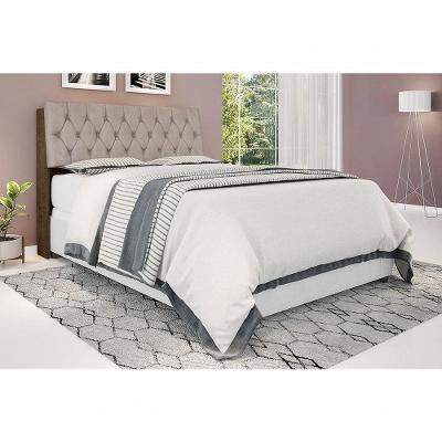 Cabeceira Box Queen 1,58 Isis Malbec Com Capitonê Bege - Framar Móveis