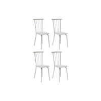 Kit 4 Cadeiras De Cozinha 154 Aço 4 Uni Prata-courano Branco - Carraro - 1