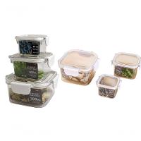 3 Potes Herméticos Quadrados Guardar Comida Freezer Microondas Geladeira Com Tampa Transparente - 1