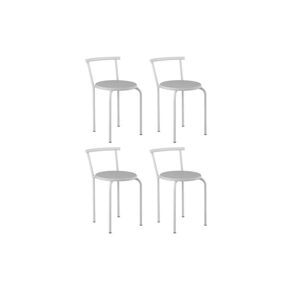 Kit 4 Banqueta De Cozinha 105 4 Uni Branco-courano Branco - Carraro - 1