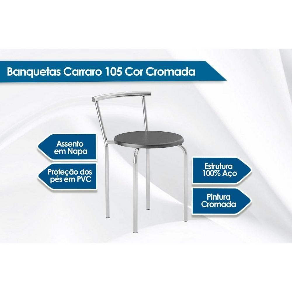 Kit 4 Banqueta De Cozinha 105 4 Uni Branco-courano Branco - Carraro - 3