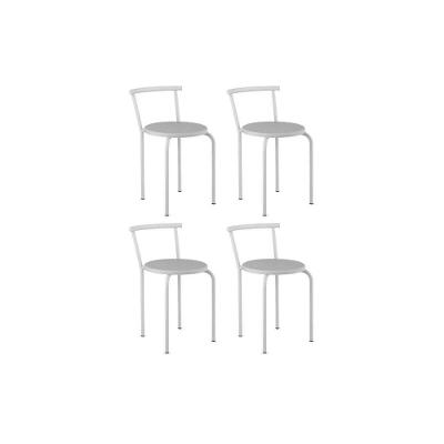 Kit 4 Banqueta De Cozinha 105 4 Uni Branco-courano Branco - Carraro