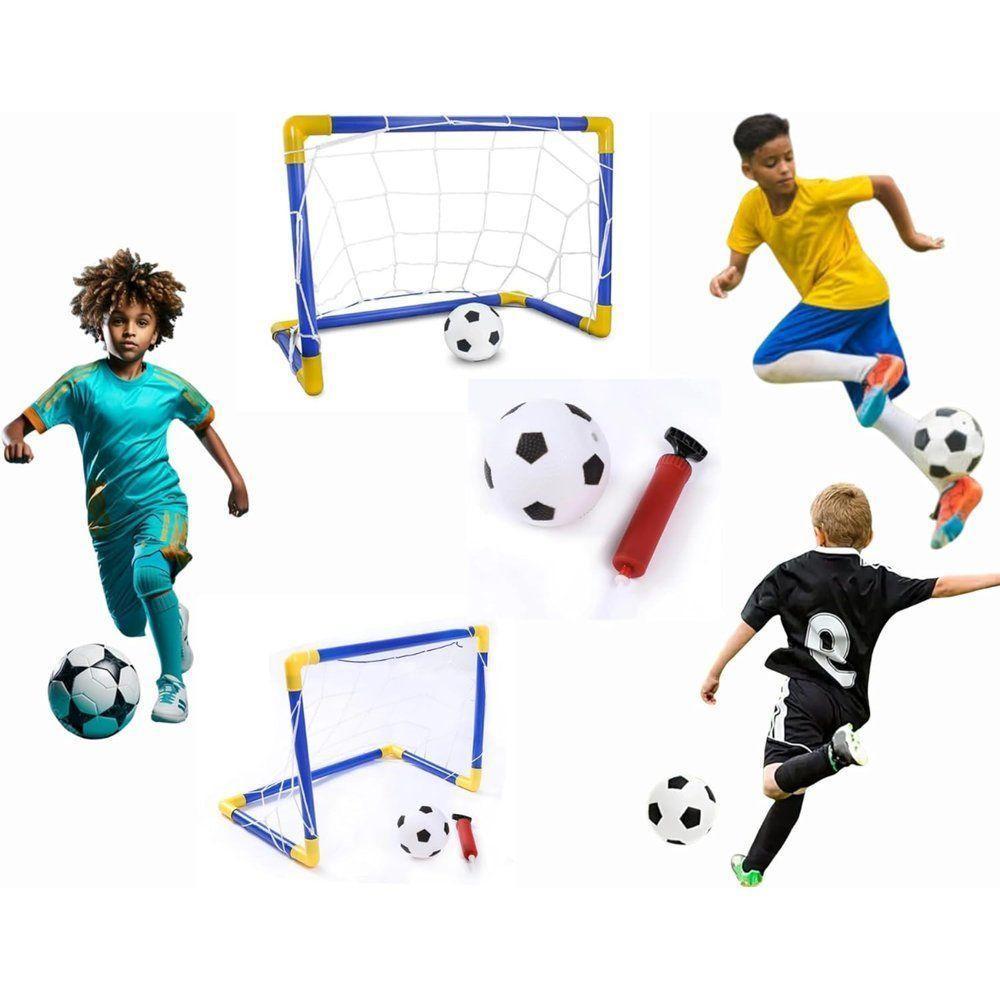 Kit 2 Traves De Futebol Infantil Gol Miniatura Com Bola E Bomba De Ar - 1