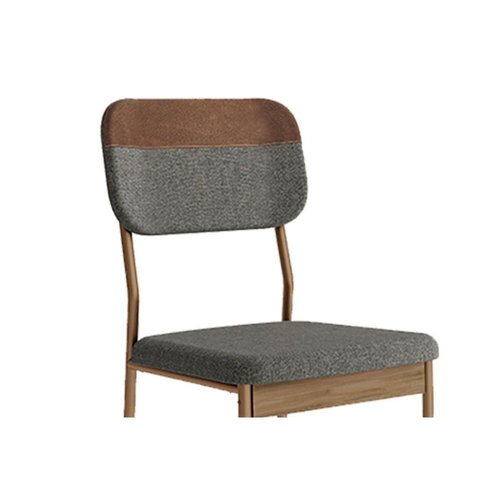 Kit 2 Cadeiras Sala Jantar Valle 1755 Aço 2 Uni Dourado-linho Bamboo-courano Bamboo-noce - Carraro - 5