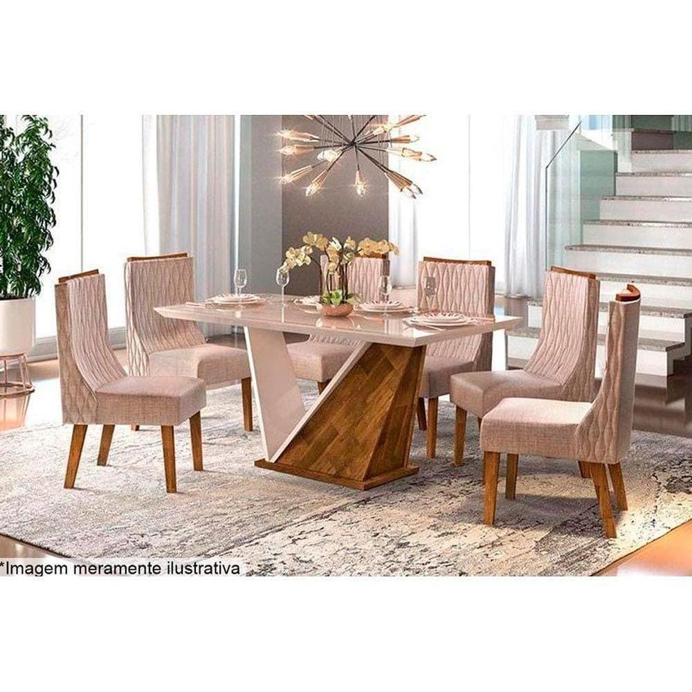 Kit 2 Cadeiras Sala Jantar Jade 2 Un Freijo-linho Bege - Dj Móveis - 4