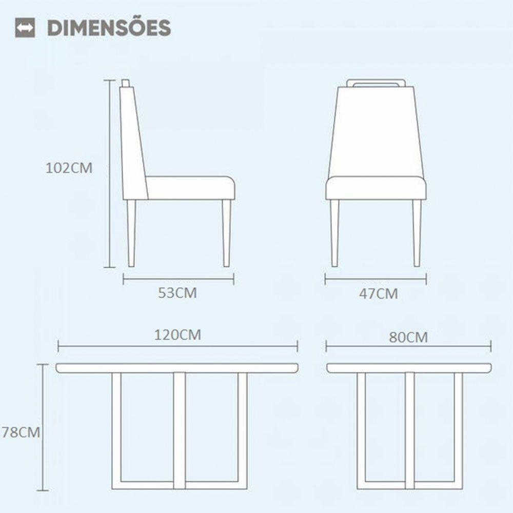 Conjunto Mesa Com 4 Cadeitas Madeira Maciça Havana Móveis Mix Mel-prata - 3