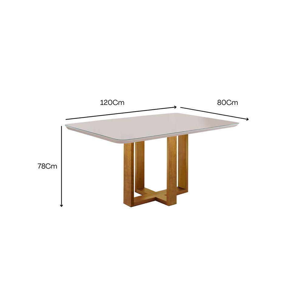 Conjunto Mesa Com 4 Cadeitas Madeira Maciça Havana Móveis Mix Mel-prata - 4