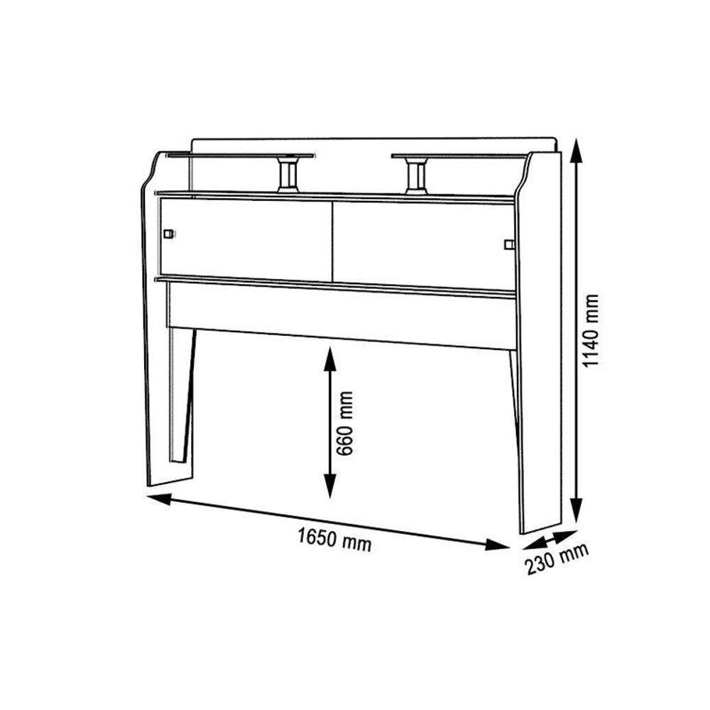 Cabeceira Box Queen 1,58cm Elisa Branco Branco/preto - Framar Móveis - 7
