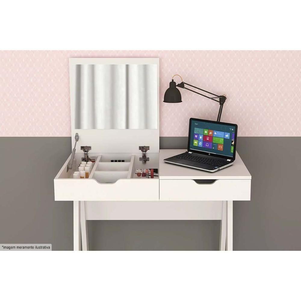 Penteadeira Camarim Juvenil Pe-2019 C- 1 Espelho Branco - Tecno Mobili - 1