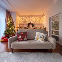 Capa De Almofada De Natal Com Zíper 43cm X 43cm Kit 02 Peças Natal 16 - 2