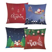 Capa De Almofada De Natal Com Zíper 43cm X 43cm Kit 04 Peças Natal 15 - 1