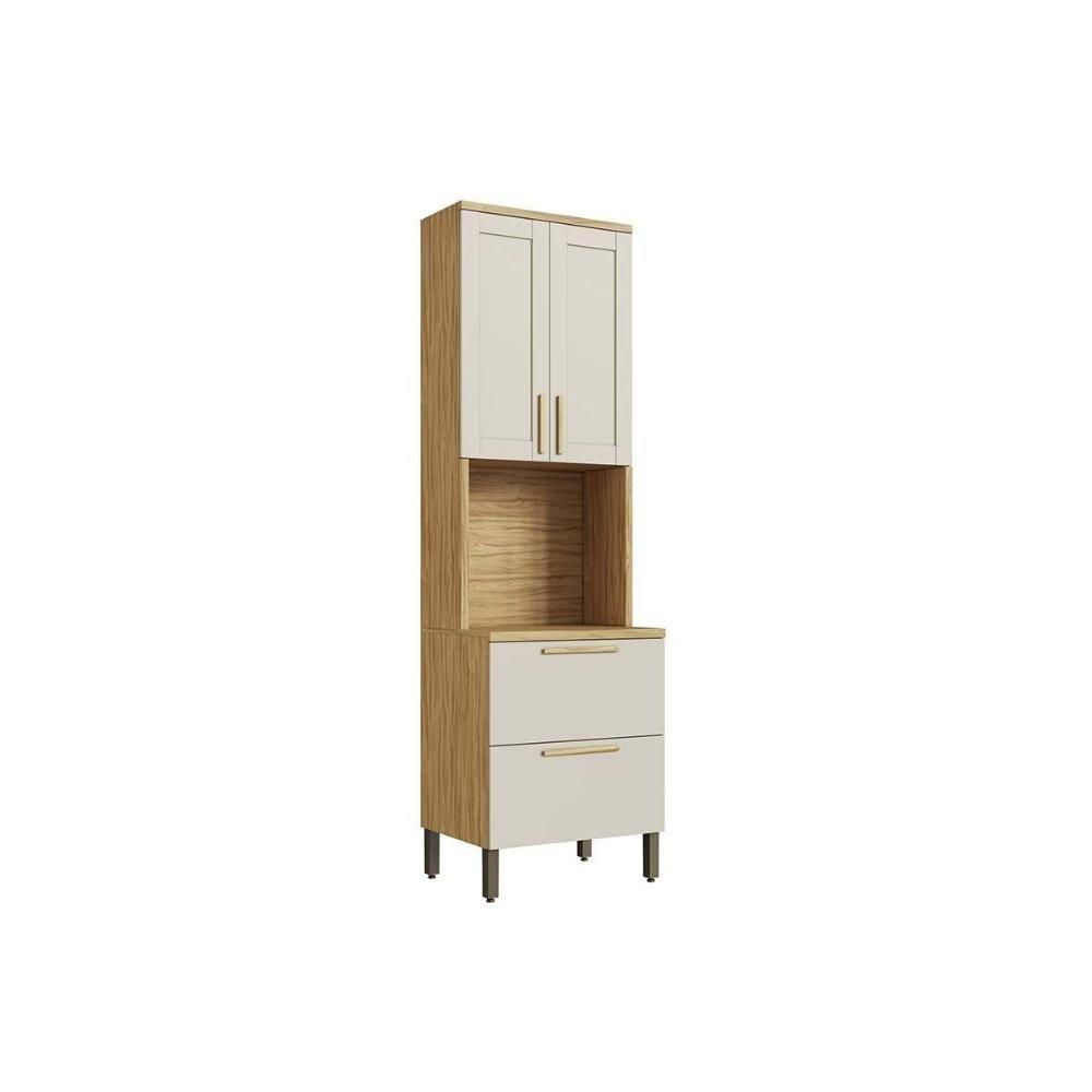 Paneleiro De Cozinha Modulado Riesling C- 4 Portas E 1 Nicho P- Forno 70cm Amendoa-off White - Ronipa - 1