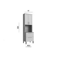 Paneleiro De Cozinha Modulado Riesling C- 4 Portas E 1 Nicho P- Forno 70cm Amendoa-off White - Ronipa - 3