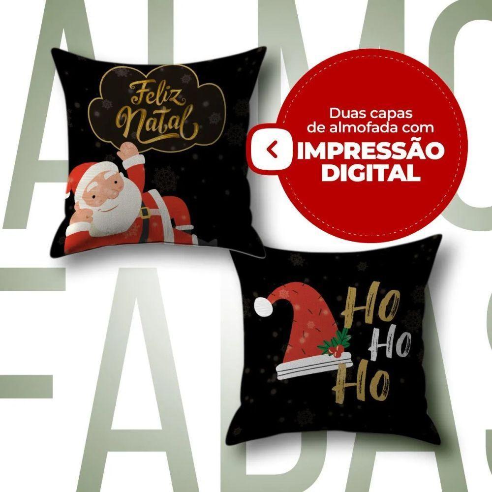 Capa De Almofada De Natal Com Zíper 43cm X 43cm Kit 02 Peças Natal 12 - 4