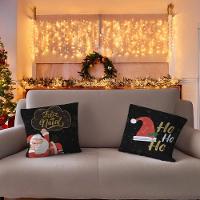 Capa De Almofada De Natal Com Zíper 43cm X 43cm Kit 02 Peças Natal 12 - 1