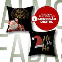 Capa De Almofada De Natal Com Zíper 43cm X 43cm Kit 02 Peças Natal 12 - 4