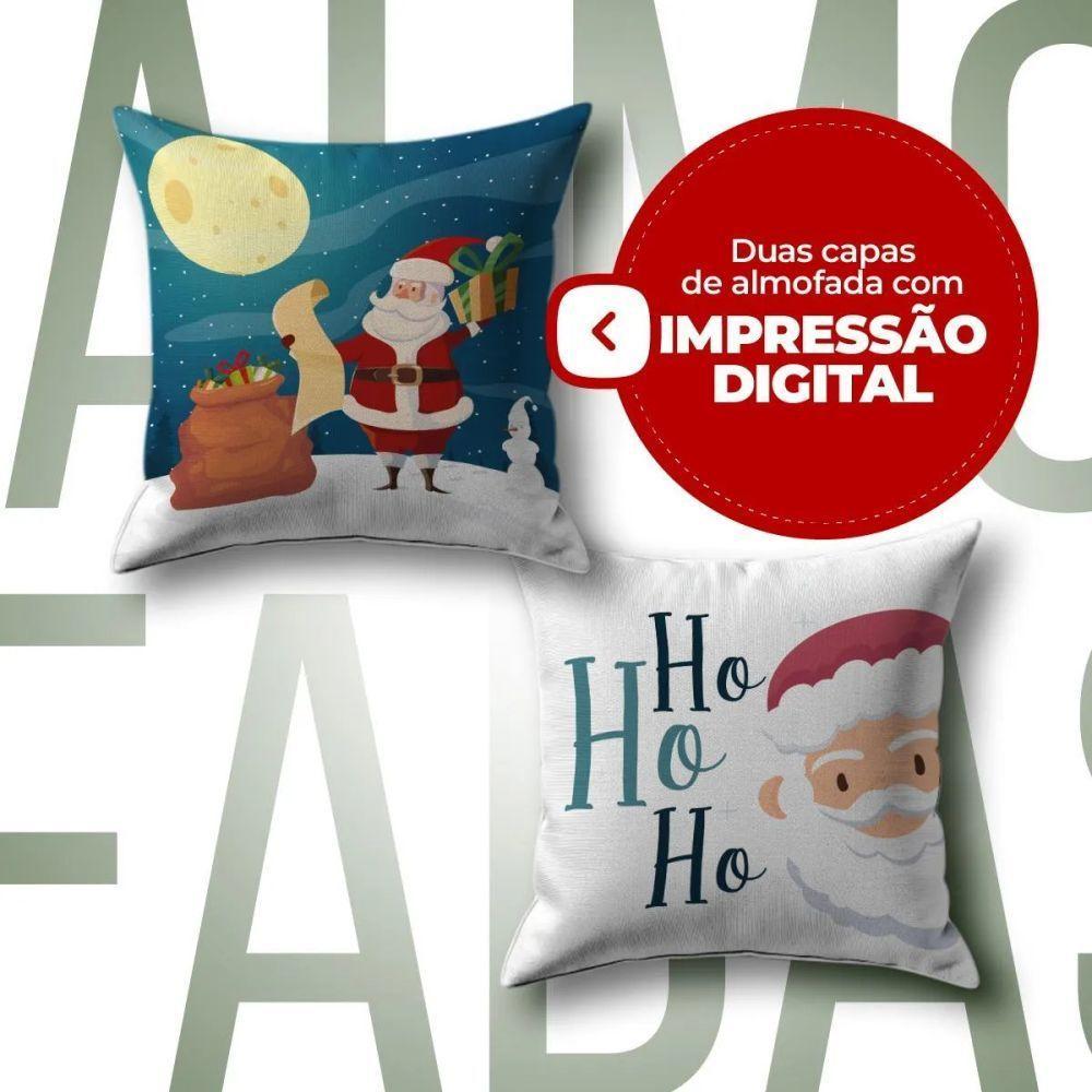 Capa De Almofada De Natal Com Zíper 43cm X 43cm Kit 02 Peças Natal 13 - 4