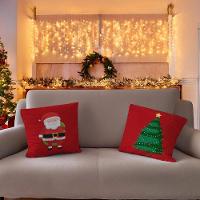 Capa De Almofada De Natal Com Zíper 43cm X 43cm Kit 02 Peças Natal 03 - 1