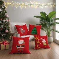 Capa De Almofada De Natal Com Zíper 43cm X 43cm Kit 04 Peças Natal 03 - 1