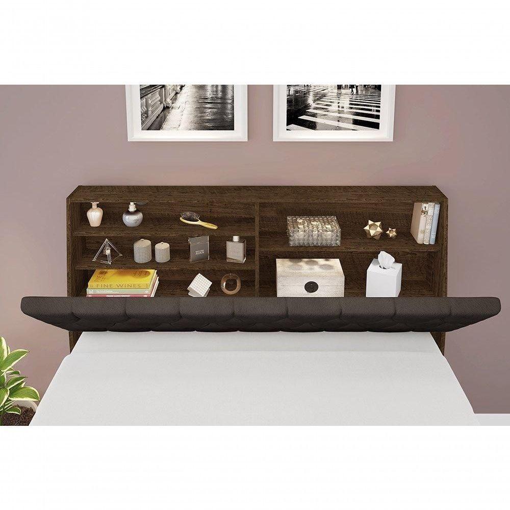 Cabeceira Box Queen 1,58 Isis Malbec Com Capitonê Marrom - Framar Móveis - 5