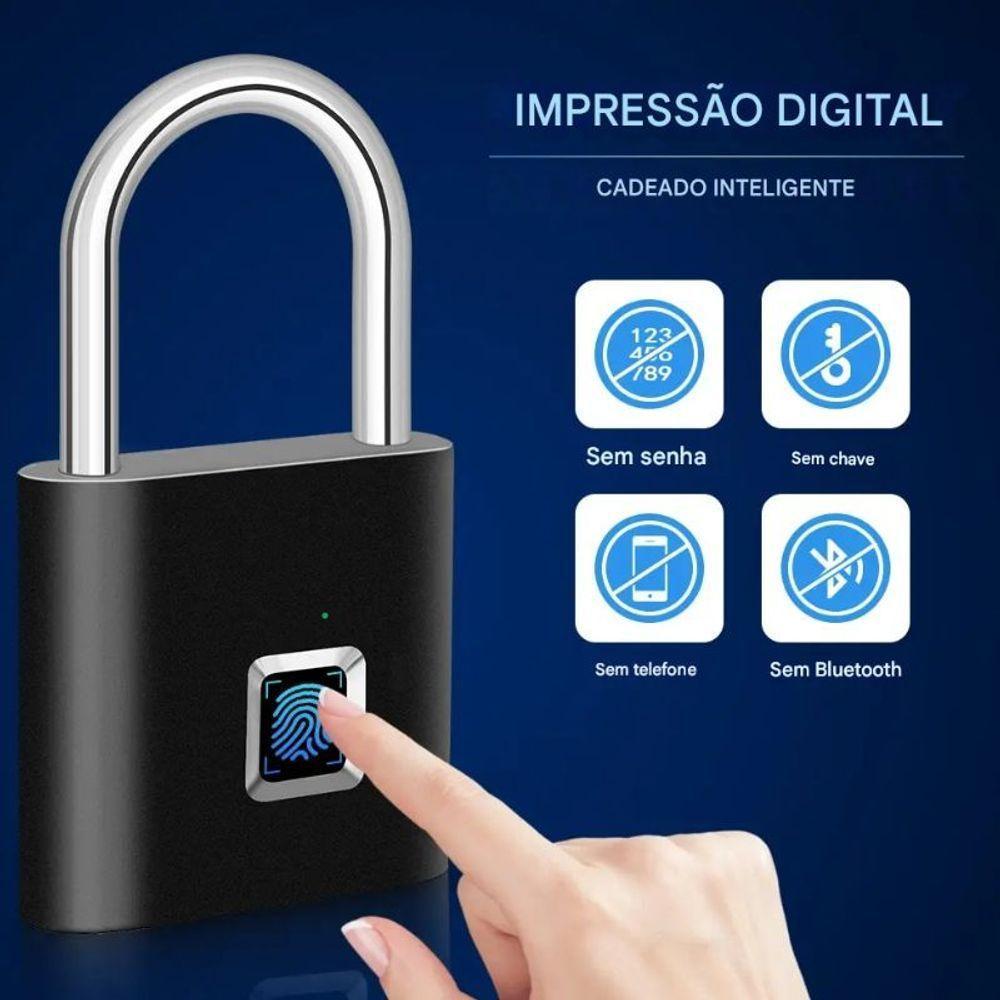 Cadeado Inteligente Com Desbloqueio Por Impressão Digital - 4