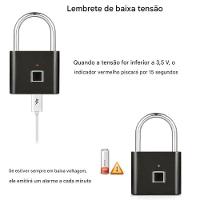 Cadeado Inteligente Com Desbloqueio Por Impressão Digital - 6