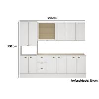 Kit De Cozinha Completa 5 Peças Bella (2aéreos+2balcões+1paneleiro) C5p120 Branco - Carraro - 2