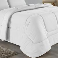 Edredom Dupla Face King Size 100% Algodão Em Malha Fio 30-1 - Branco Com Branco - 1