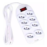 Extensão Régua 3m 8 Tomadas Filtro De Linha Bivolt In-tech Branca - 5