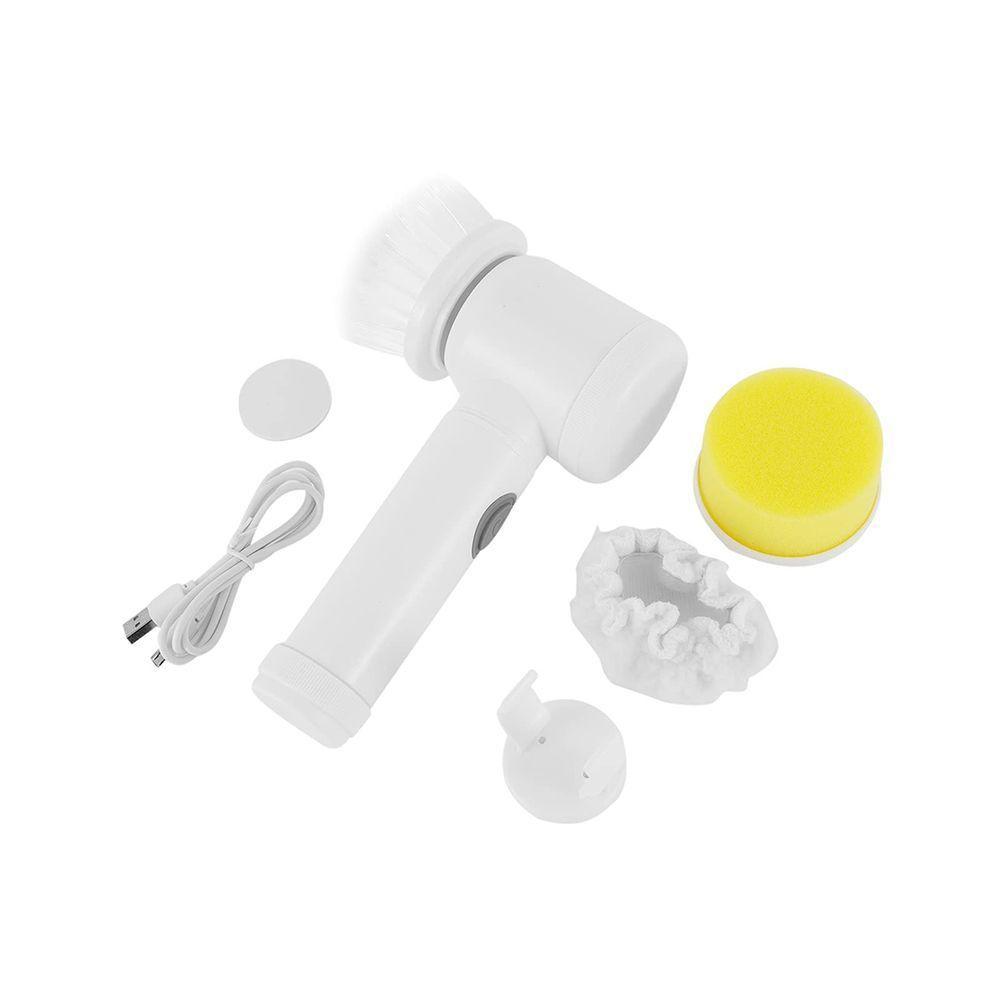 Escova De Limpeza Mágica 3 Em 1 Branca Multifuncional Usb Recarregável Elétrica - 4