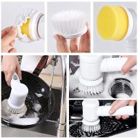 Escova De Limpeza Mágica 3 Em 1 Branca Multifuncional Usb Recarregável Elétrica - 5