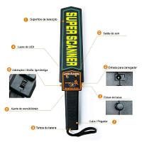 Detector De Metais Portátil Md 3003b1 Super Scanner Bastão Preto Alta Sensibilidade - 3