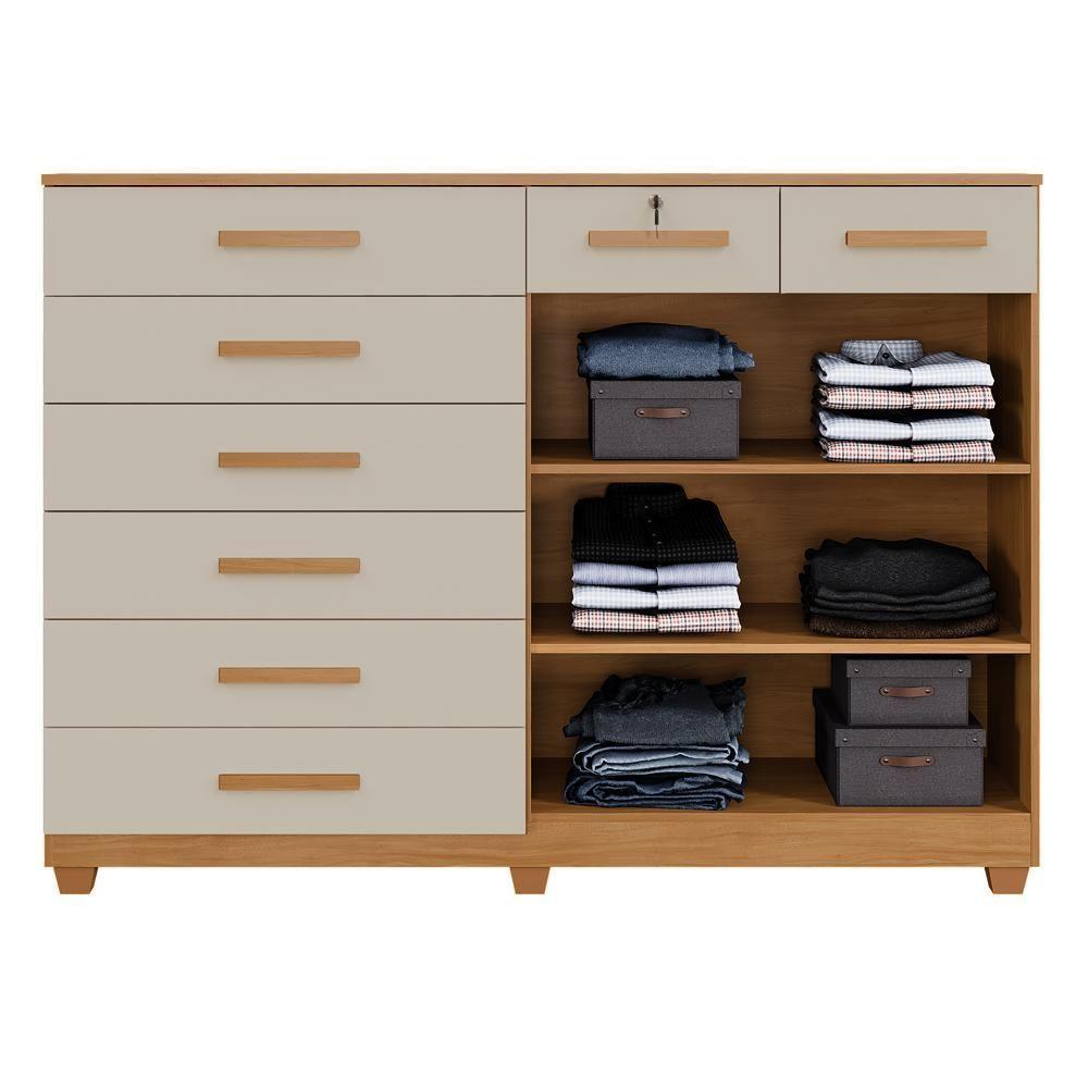 Cômoda Triunfo 8 Gavetas E 2 Portas Cinamomo/off - 2