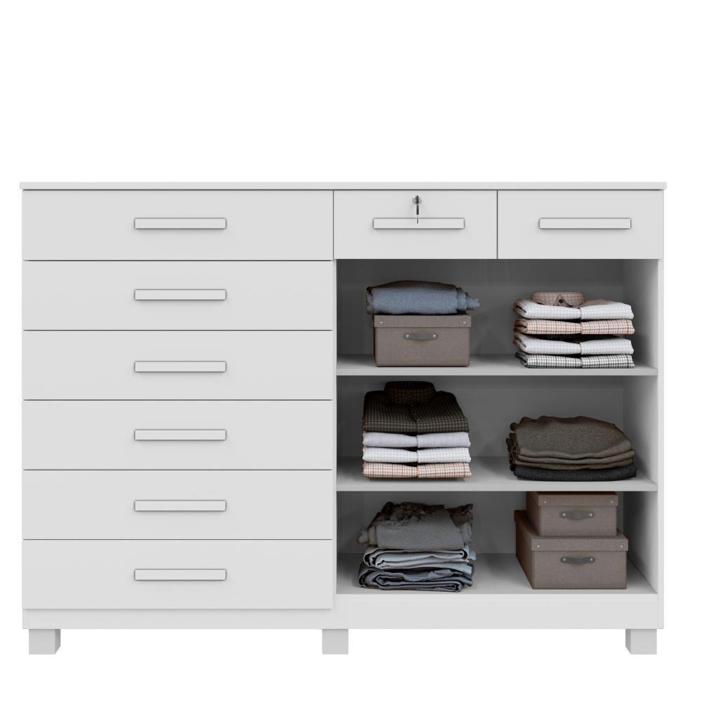 Cômoda Triunfo 8 Gavetas E 2 Portas Branca - 2