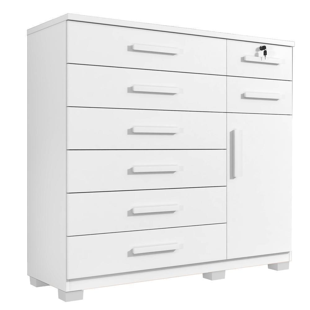 Cômoda Bela Plus 8 Gavetas E 1 Porta Branca - 3