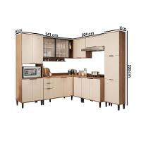 Kit Cozinha Modulada 8 Peças Alpha (3aéreos+3balcões+1paneleiro+1torrequente) C8p61 Freijo-off White - Carraro - 3