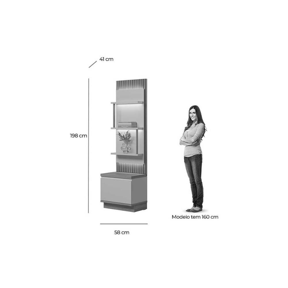 Módulo São Paulo 58cm P- Painel De Sala Tauari-off White Fosco - Linea Brasil - 2